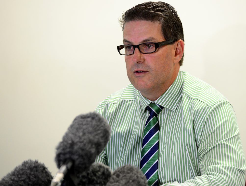 Detective Inspector Darrin Shadlow, District Acting Superintendent and Regional Crime Coordinator at a press conference about a baby found outside an ambulance station in Rockhampton. Photo Sharyn O'Neill / The Morning Bulletin Detective Inspector Darrin Shadlow, District Acting Superintendent and Regional Crime Coordinator at a press conference about a baby found outside an ambulance station in Rockhampton. Photo Sharyn O'Neill / The Morning Bulletin