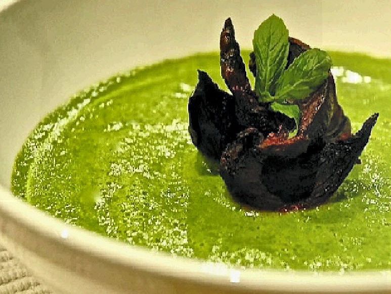 Coconut cream pea soup with roast beets Coconut cream pea soup with roast beets