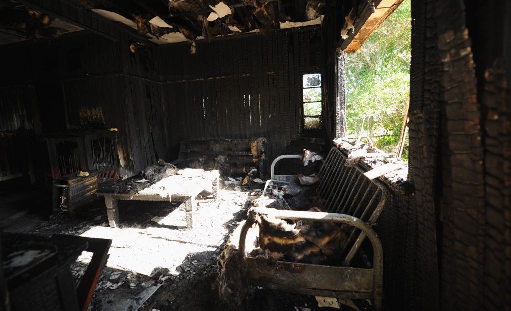 The charred remains of the home that burnt down in Kent St. The charred remains of the home that burnt down in Kent St.