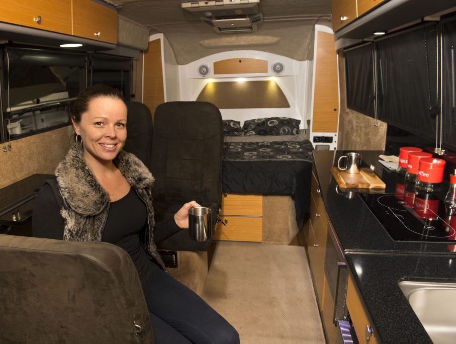 Bonnie Smith checking out a Kimberley Kamper. Outdoor Adventure and Motoring Expo.