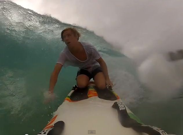 Gold Coast lifesaver Jerry Dennis riding some waves at Kirra. Source: YouTube Gold Coast lifesaver Jerry Dennis riding some waves at Kirra. Source: YouTube