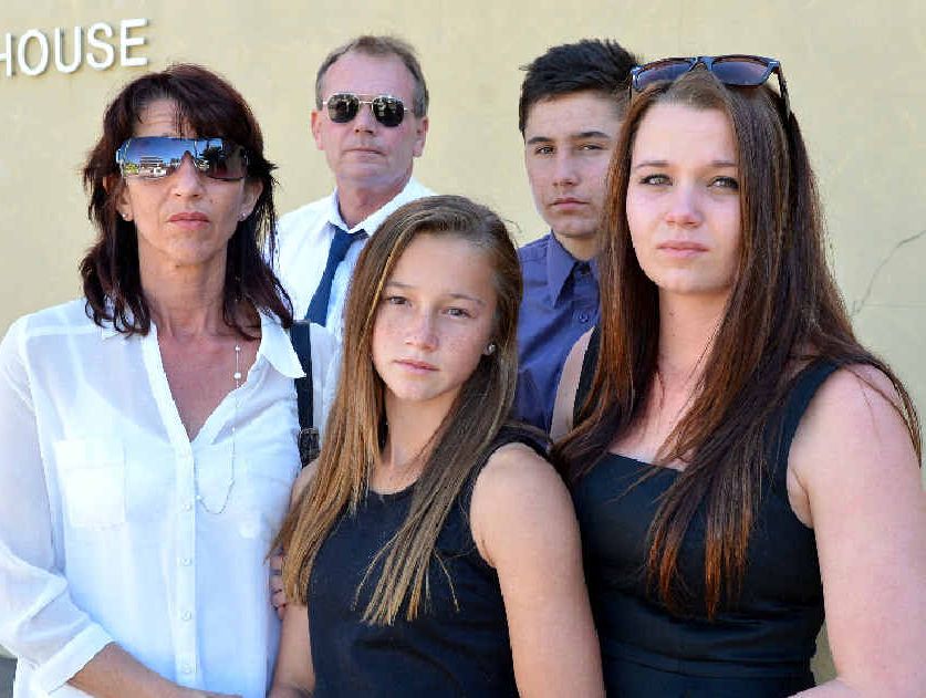 The Garrels family, from left, Lee, Michael, Georgia, Lachlan and Gemma outside Mackay Courthouse after an investigation into Jason Garrels death. The Garrels family, from left, Lee, Michael, Georgia, Lachlan and Gemma outside Mackay Courthouse after an investigation into Jason Garrels death.