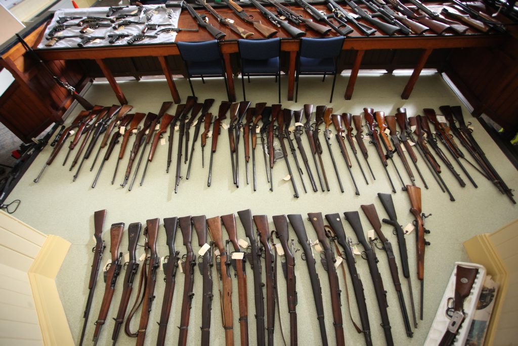 Some of the firearms found by police at Mount Morgan. Some of the firearms found by police at Mount Morgan.