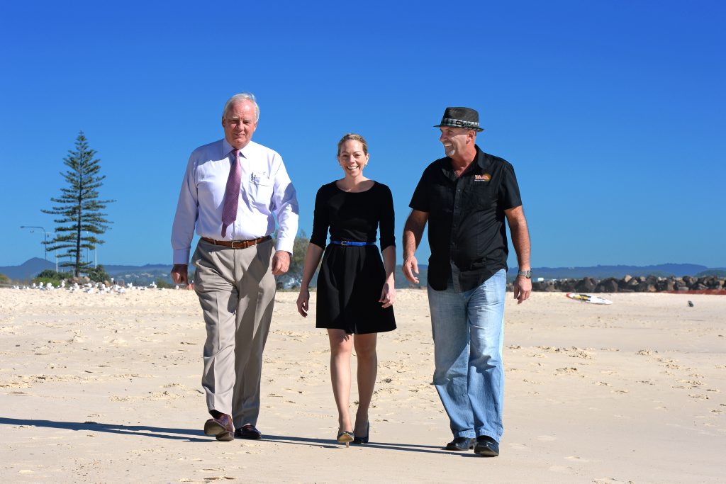 Michael Fraser, Leah Matters and Bob Newman for story on economic success of Cooly Rocks On. Photo: John Gass / Daily News Michael Fraser, Leah Matters and Bob Newman for story on economic success of Cooly Rocks On. Photo: John Gass / Daily News