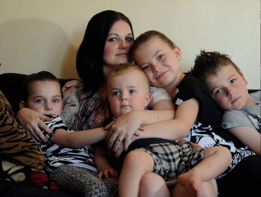 Naomi Scott, who has cystic fibrosis, with her four children, Amy, 5, Hayden, 19 months, Emily, 8, and Rielly, 10. Naomi Scott, who has cystic fibrosis, with her four children, Amy, 5, Hayden, 19 months, Emily, 8, and Rielly, 10.