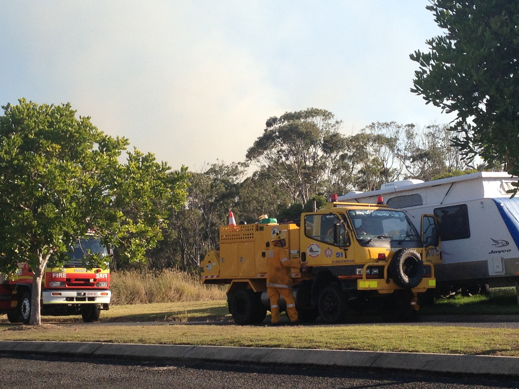 A fire burning in the Burrum Coast National Park is being monitored by firefighters as it approches homes in Lakeside Dr, Burrum Heads. A fire burning in the Burrum Coast National Park is being monitored by firefighters as it approches homes in Lakeside Dr, Burrum Heads.