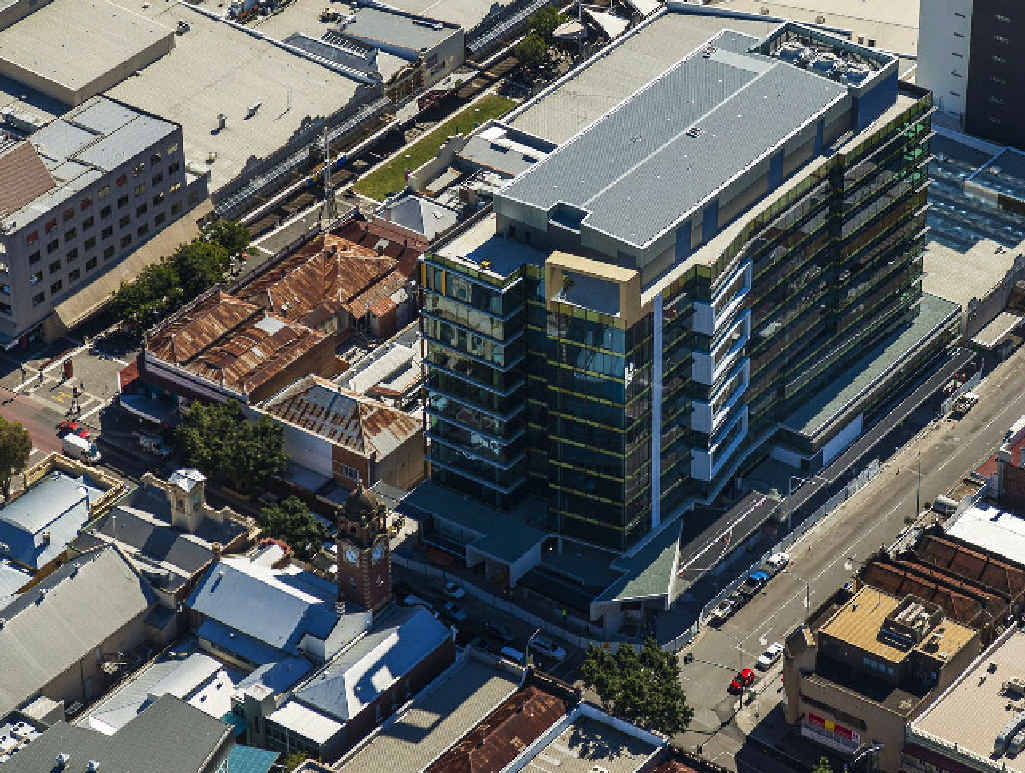 GOING UP: An aerial photograph of the huge Icon building that is rising in the CBD. GOING UP: An aerial photograph of the huge Icon building that is rising in the CBD.