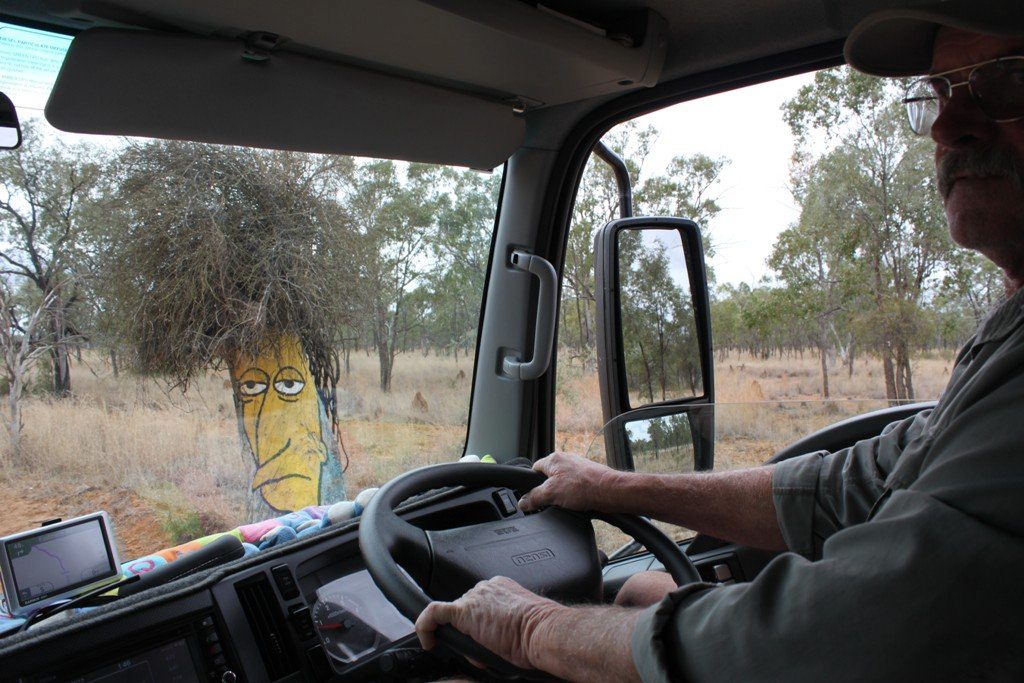 The Simpsons' character Sideshow Bob makes an appearance on a tree north of Jericho. The Simpsons' character Sideshow Bob makes an appearance on a tree north of Jericho.