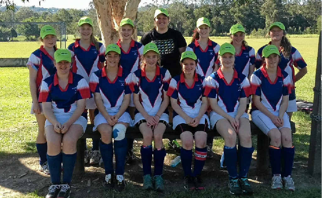 The Warwick under-18 girls team (back, from left) Sarah Kane, Larissa Millard, McKenzie Wenmoth, Caylan Graham, Hayley Millard, Phillipa Hooker and Louise McNair, (front) Jacinta Hawks, Danica Schnitzerling, Lauren Eastwell, Yazmin McWhinney, Millicent Kelly and Taniesha Southeron. The Warwick under-18 girls team (back, from left) Sarah Kane, Larissa Millard, McKenzie Wenmoth, Caylan Graham, Hayley Millard, Phillipa Hooker and Louise McNair, (front) Jacinta Hawks, Danica Schnitzerling, Lauren Eastwell, Yazmin McWhinney, Millicent Kelly and Taniesha Southeron.