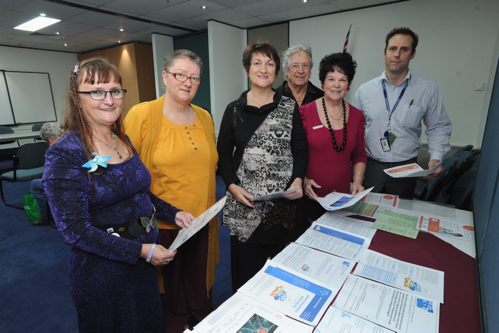 Jenni Ghill, Anaree Nelson, Judy Vickers, Adrian and Joy Daniel with guest speaker Ben Ross-Edwards at the Myalgic Encephalomyelitis, Chronic Fatigue Syndrome and Fibromyalgia Group. Jenni Ghill, Anaree Nelson, Judy Vickers, Adrian and Joy Daniel with guest speaker Ben Ross-Edwards at the Myalgic Encephalomyelitis, Chronic Fatigue Syndrome and Fibromyalgia Group.