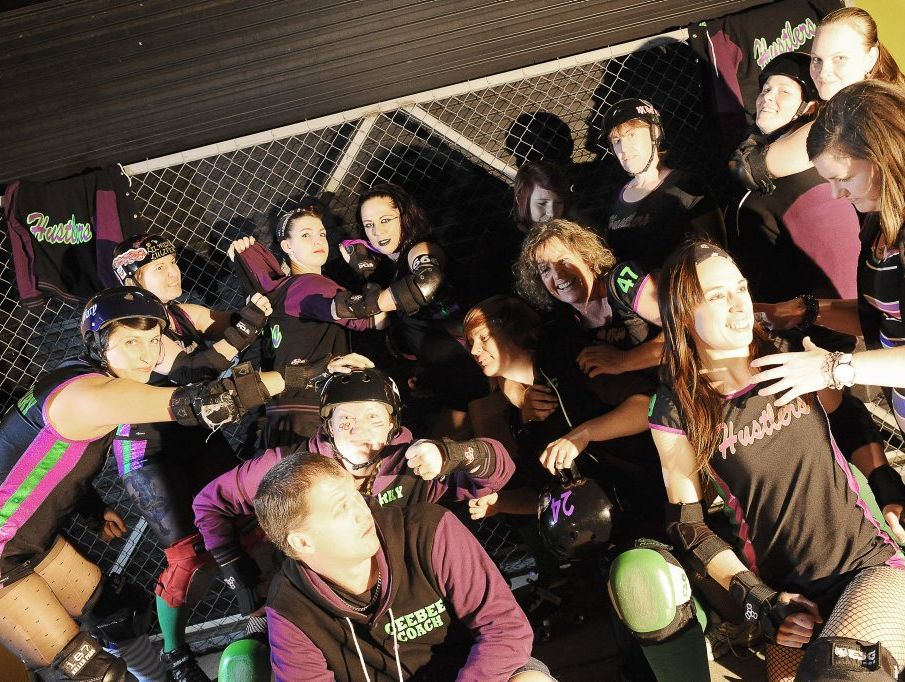 Harbour City Hustlers roller derby team. Harbour City Hustlers roller derby team.