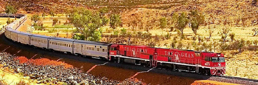 The Ghan winds through the famed Red Centre. The Ghan winds through the famed Red Centre.
