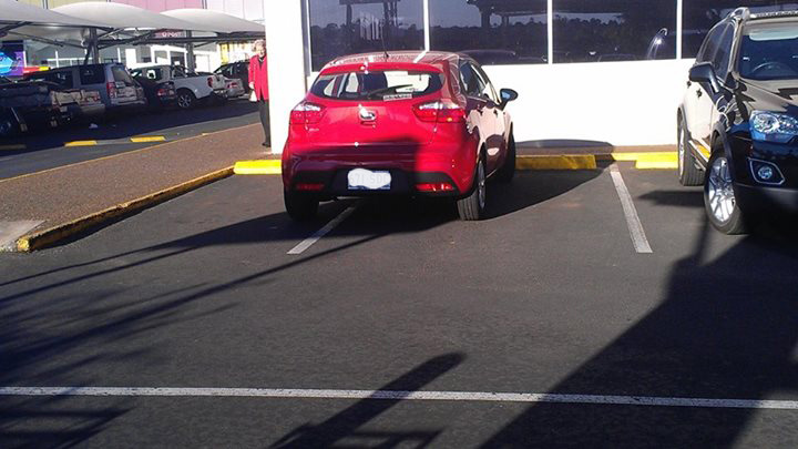 One parking space is not enough for this vehicle at Toowoomba Kmart Plaza. One parking space is not enough for this vehicle at Toowoomba Kmart Plaza.