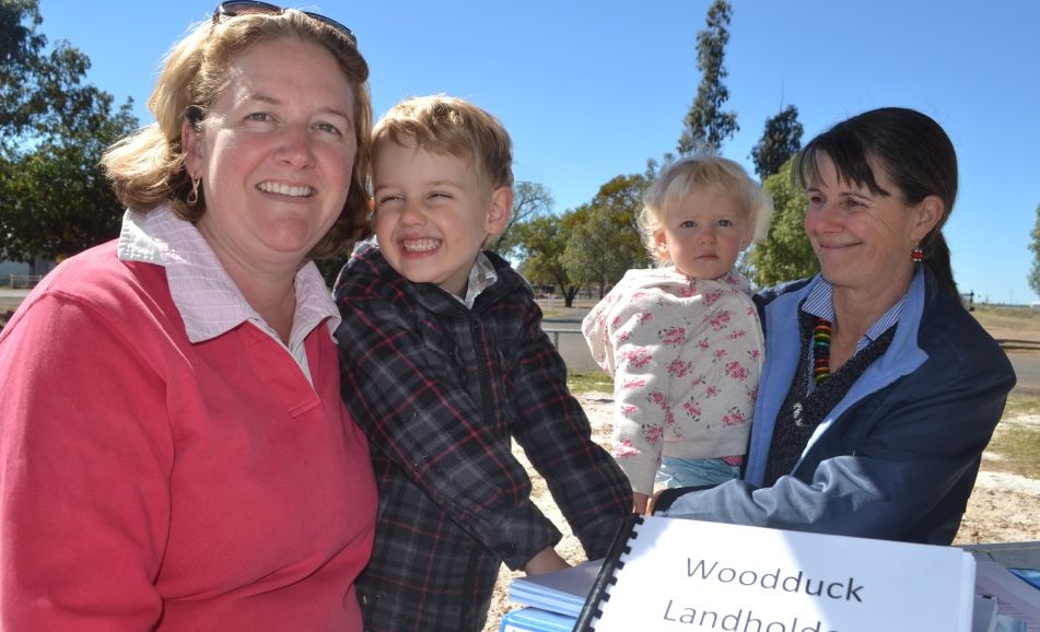 Rebecca Beissel with son Beau Beissel and daughter Maggie Beissel and Jenny York are concerned Powerlinks' transmission project will affect their health and safety. Rebecca Beissel with son Beau Beissel and daughter Maggie Beissel and Jenny York are concerned Powerlinks' transmission project will affect their health and safety.