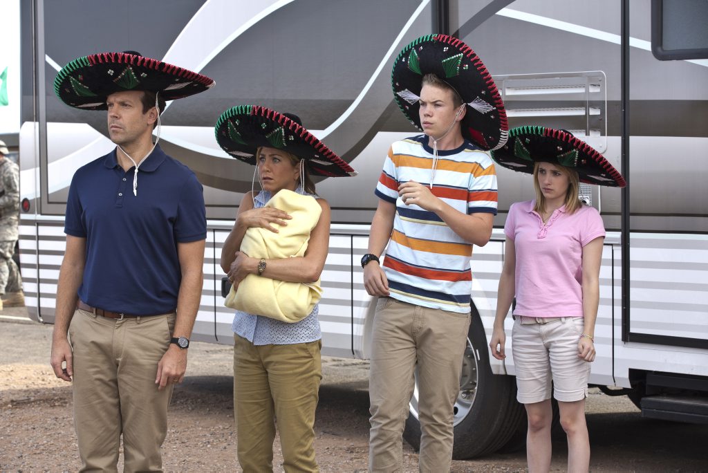 From left, Jason Sudeikis, Jennifer Aniston, Will Poulter and Emma Roberts in a scene from the movie We're The Millers. From left, Jason Sudeikis, Jennifer Aniston, Will Poulter and Emma Roberts in a scene from the movie We're The Millers.