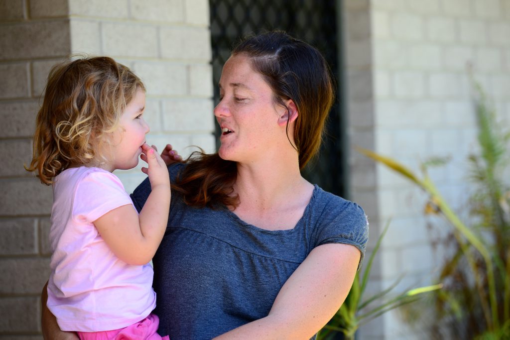 Nikki Bella holds her 3-year-old daughter tight after the toddler was nearly grabbed by a stranger on Tuesday afternoon. Nikki Bella holds her 3-year-old daughter tight after the toddler was nearly grabbed by a stranger on Tuesday afternoon.