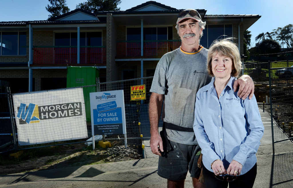 ON THE UP: Wayne and Christine Magarry, directors of Morgan Homes at a Goonellabah property they have built. ON THE UP: Wayne and Christine Magarry, directors of Morgan Homes at a Goonellabah property they have built.