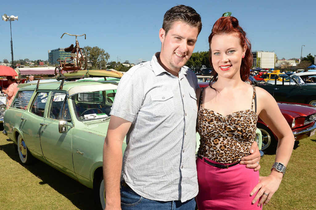 PROUD: Evan and Amy Roberts with their Holden HG wagon at the 63 Classic Car Show and Shine. PROUD: Evan and Amy Roberts with their Holden HG wagon at the 63 Classic Car Show and Shine.