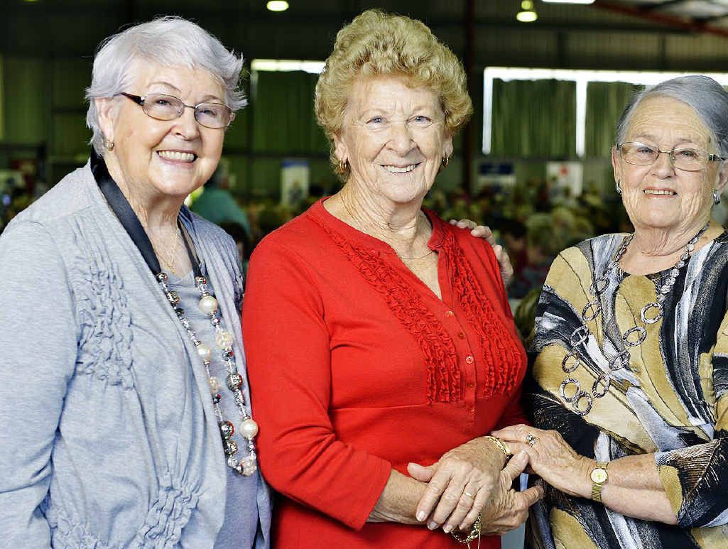 Clarice Leigh from Churchill, Betty Drews from Flinders View and Barbara Johnston from Raceview at the Seniors Week morning tea. Clarice Leigh from Churchill, Betty Drews from Flinders View and Barbara Johnston from Raceview at the Seniors Week morning tea.