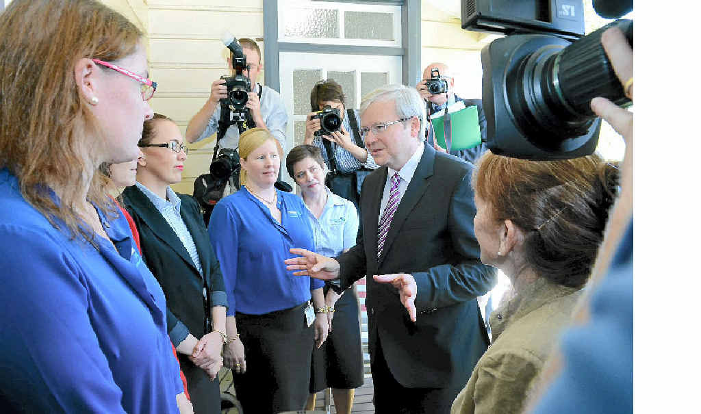 Prime Minister Kevin Rudd met Medicare Local staff in Lismore. Photo Cathy Adams / The Northern Star Prime Minister Kevin Rudd met Medicare Local staff in Lismore. Photo Cathy Adams / The Northern Star