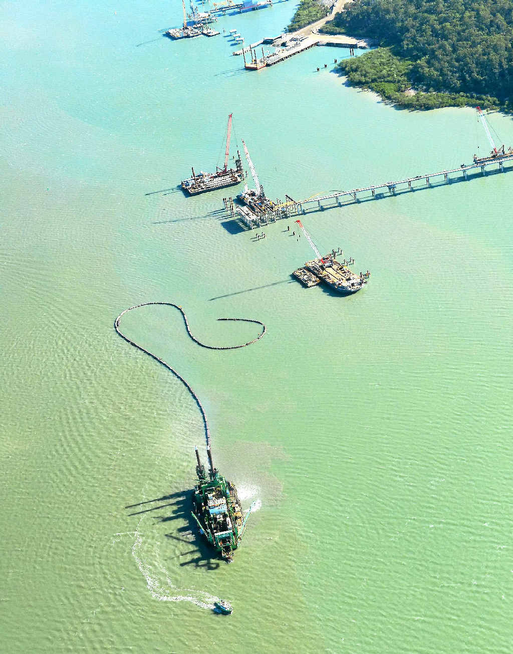 RAW DEAL: Aerial view of the Al Mahaar dredging in the Gladstone harbour. RAW DEAL: Aerial view of the Al Mahaar dredging in the Gladstone harbour.