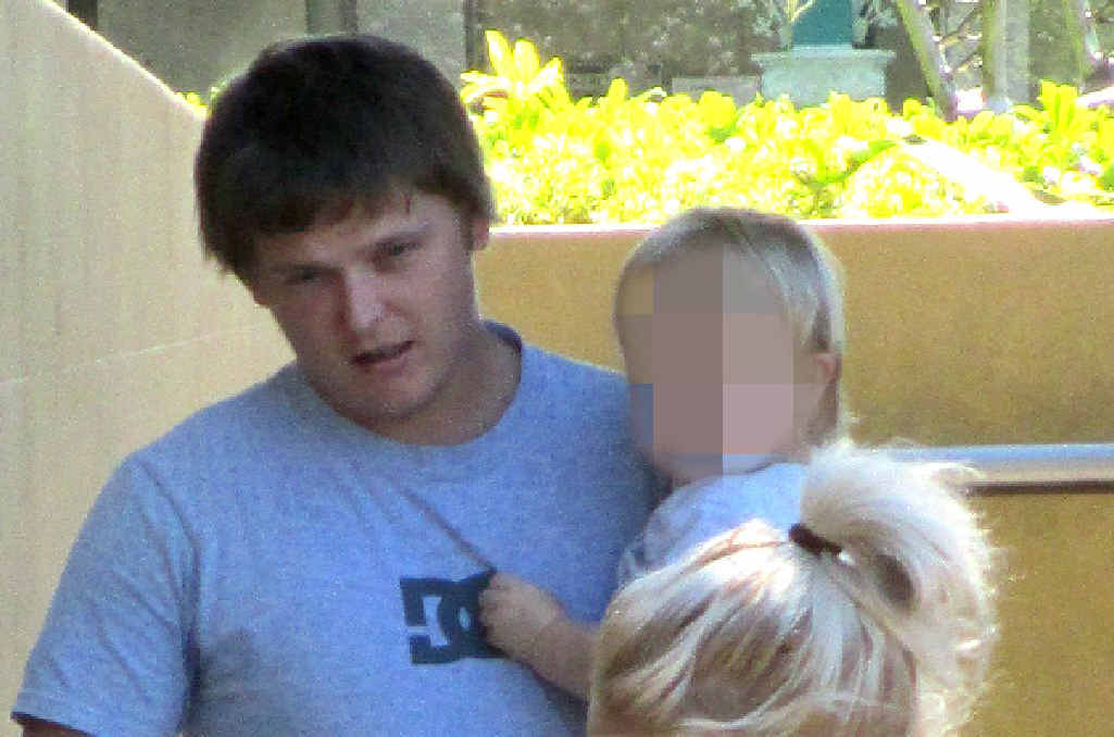 Jesse Pel leaves Mackay Magistrates Court holding his daughter. Magistrate Damien Dwyer told him the $1100 fine for public nuisance would have been better spent on the child. Jesse Pel leaves Mackay Magistrates Court holding his daughter. Magistrate Damien Dwyer told him the $1100 fine for public nuisance would have been better spent on the child.