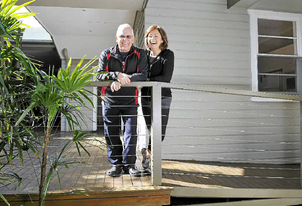 ON A ROLL: Robyn and Bruce Hordern at the holiday cottage designed for people with disabilities. ON A ROLL: Robyn and Bruce Hordern at the holiday cottage designed for people with disabilities.