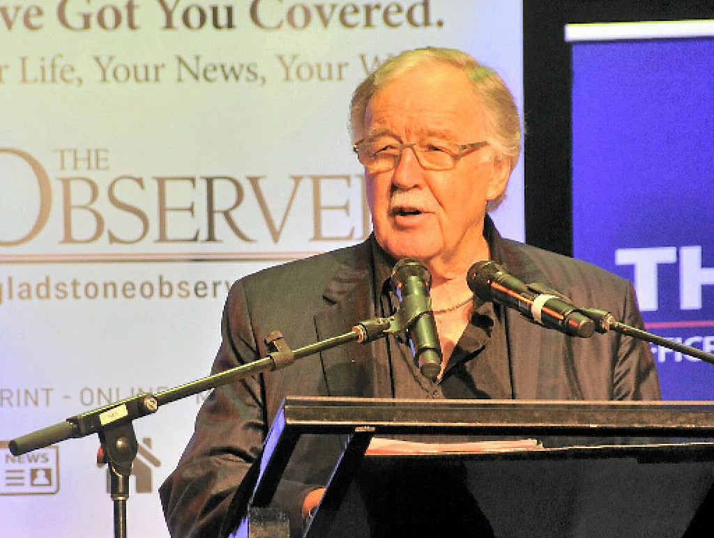 LONG CAREER: Journalist George Negus speaks at a business breakfast at the Gladstone Entertainment Centre Marina Marquee on August 21. LONG CAREER: Journalist George Negus speaks at a business breakfast at the Gladstone Entertainment Centre Marina Marquee on August 21.