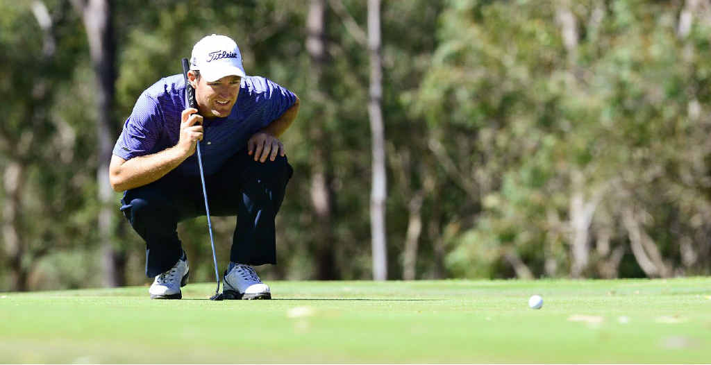 TERRIFIC TUSSLE: Victorian Josh Younger sizes up the situation on his way to sharing the Queensland Open lead after two rounds. Right: Experienced player Peter O’Malley starts his charge for the title at Brookwater. TERRIFIC TUSSLE: Victorian Josh Younger sizes up the situation on his way to sharing the Queensland Open lead after two rounds. Right: Experienced player Peter O’Malley starts his charge for the title at Brookwater.