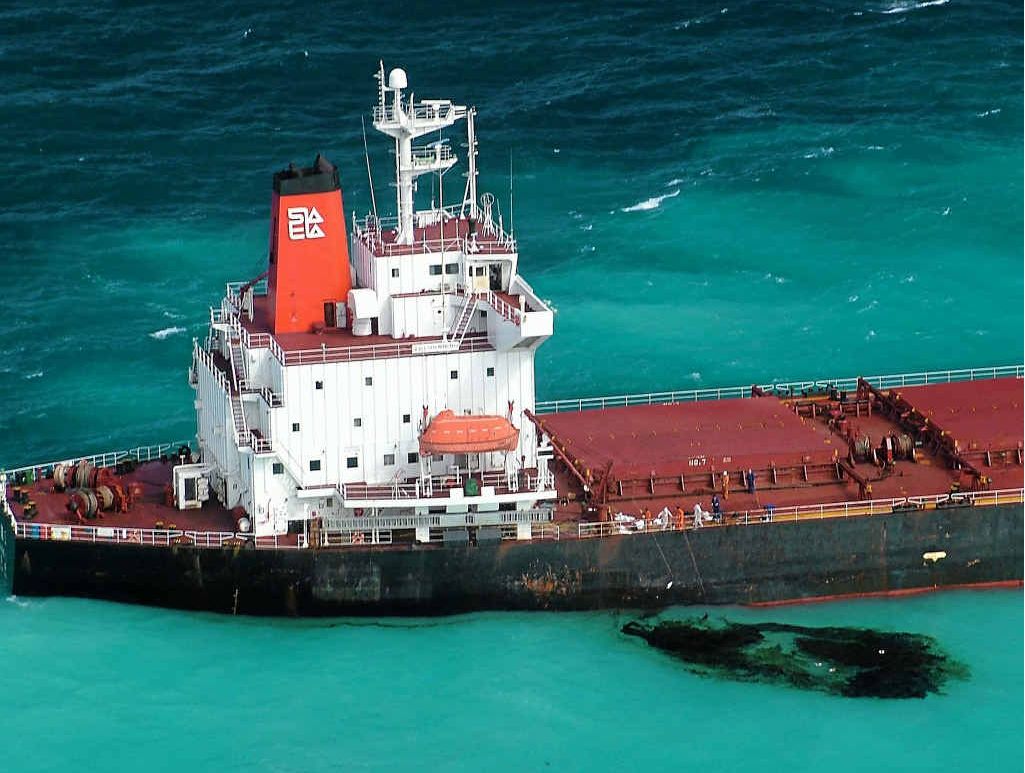 The Shen Neng 1 ran aground on Douglas Shoal on April 3, 2010, causing an oil spill. The Shen Neng 1 ran aground on Douglas Shoal on April 3, 2010, causing an oil spill.