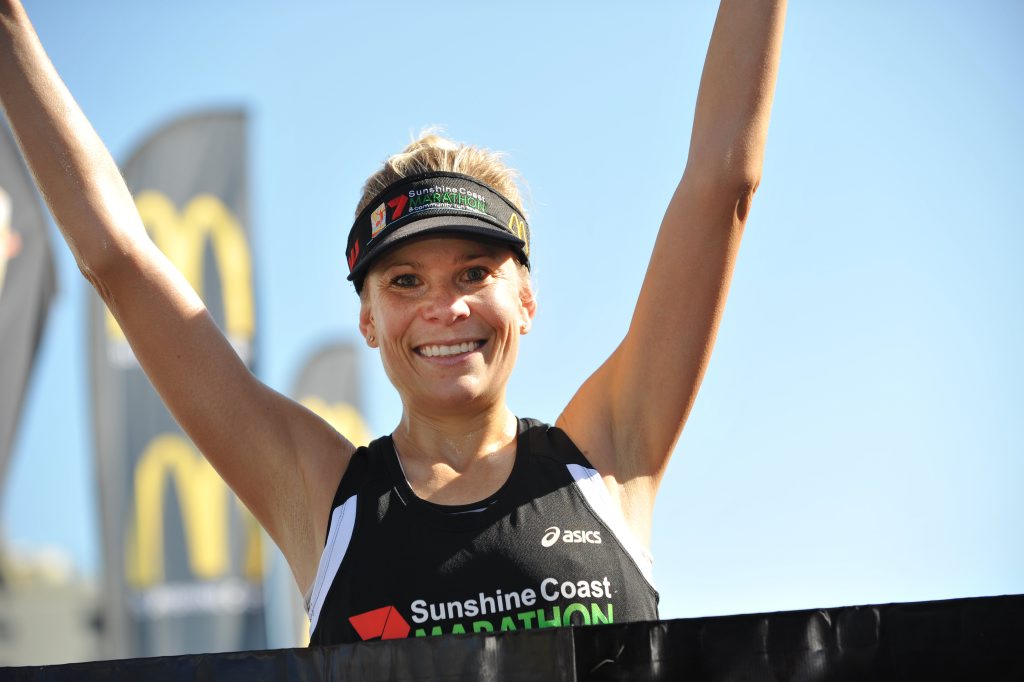Image for sale: Roxie Fraser wins the women's race at the Sunshine Coast Marathon 2013. Photo: Iain Curry / Sunshine Coast Daily