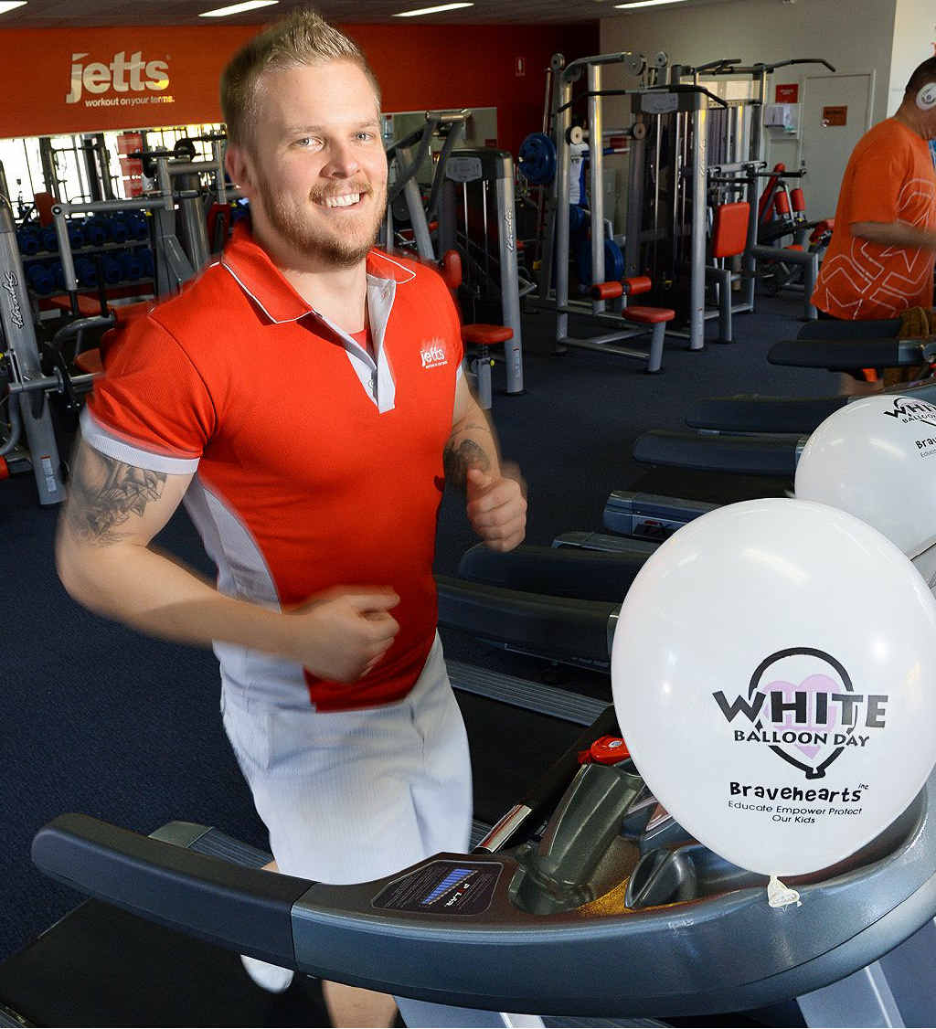 HOW FAR? Jason Gent will take part in the 10-hour treadmill challenge on September 6 to support Bravehearts’ White Balloon Day for child sexual assault victims. HOW FAR? Jason Gent will take part in the 10-hour treadmill challenge on September 6 to support Bravehearts’ White Balloon Day for child sexual assault victims.