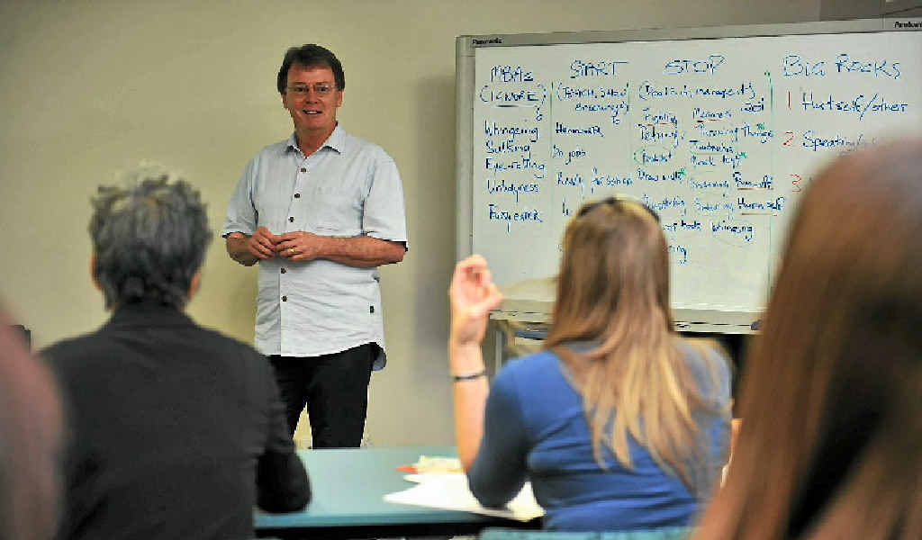 Michael Hawton teaches his 1-2-3 Magic parenting support program to industry professionals at the Gladstone Community Advisory Centre. Michael believes it is counterproductive for parents to smack children. Michael Hawton teaches his 1-2-3 Magic parenting support program to industry professionals at the Gladstone Community Advisory Centre. Michael believes it is counterproductive for parents to smack children.