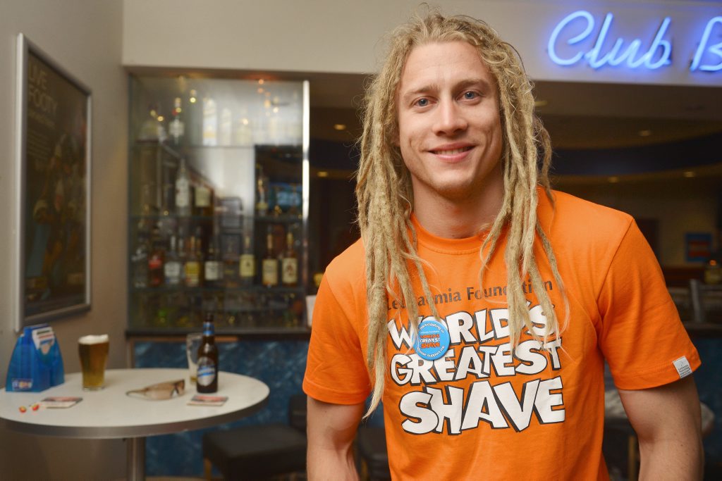 Chris McCosker before he shaved of his 12-year-old dreadlocks as part of the World's Greatest Shave at the Grand Hotel, Gladstone. Chris McCosker before he shaved of his 12-year-old dreadlocks as part of the World's Greatest Shave at the Grand Hotel, Gladstone.