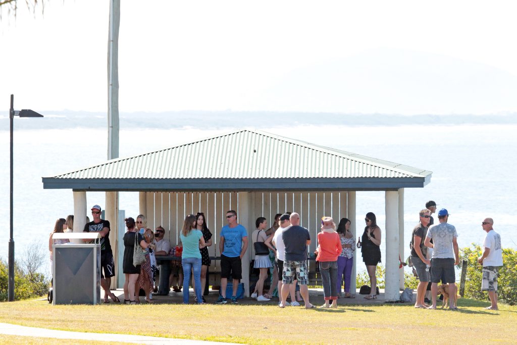 Memorial service for murder victims Louise Dekens and Dave Young on the hill at Alexandra Headland. Photo: Brett Wortman / Sunshine Coast Daily Memorial service for murder victims Louise Dekens and Dave Young on the hill at Alexandra Headland. Photo: Brett Wortman / Sunshine Coast Daily