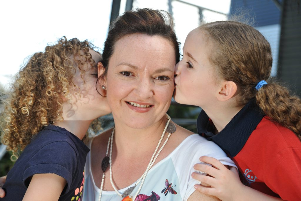 Cath Knijnenburg from Ninderry, with daughters Amy, 5, and Pippa, 3, believes explaining to young kids about emotions helps them as they grow older. Cath Knijnenburg from Ninderry, with daughters Amy, 5, and Pippa, 3, believes explaining to young kids about emotions helps them as they grow older.