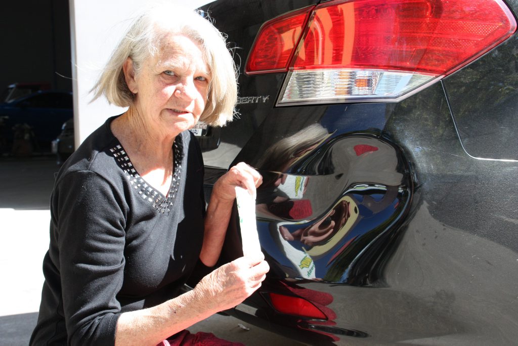 Annyce Ulanas is furious the driver which reversed into her car made appearances to leave a note which turned out to be a Subway napkin. Annyce Ulanas is furious the driver which reversed into her car made appearances to leave a note which turned out to be a Subway napkin.