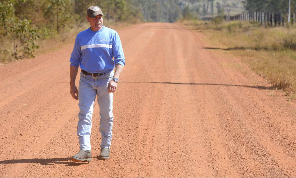 FED UP: Steve Meredith is fed up with the state of Dinjerra Rd. Photo: Adam Hourigan FED UP: Steve Meredith is fed up with the state of Dinjerra Rd. Photo: Adam Hourigan