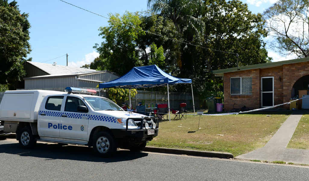 Rockhampton Police officers set up a crime scene at a North Rockhampton unit in Tomkys St, Berserker. Rockhampton Police officers set up a crime scene at a North Rockhampton unit in Tomkys St, Berserker.