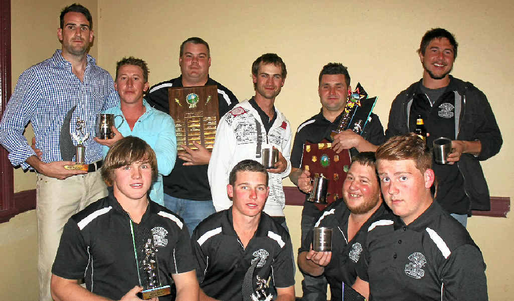 TROPHIES: Warwick Water Rats trophy winners (back, from left) Dave Young, Matt Wheatley, Neil McCosker, Chris Crouch, Adrian Spry, Brad Johnson, (front) Harley Beckhouse, Nathan Watt, Craig Pettiford and Cameron Martin-Brown. TROPHIES: Warwick Water Rats trophy winners (back, from left) Dave Young, Matt Wheatley, Neil McCosker, Chris Crouch, Adrian Spry, Brad Johnson, (front) Harley Beckhouse, Nathan Watt, Craig Pettiford and Cameron Martin-Brown.