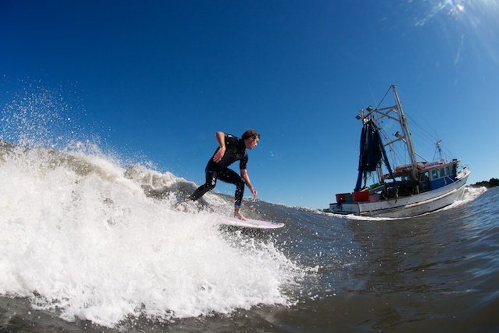 River surfing, testing out the wave prototype. Photo Contributed River surfing, testing out the wave prototype. Photo Contributed
