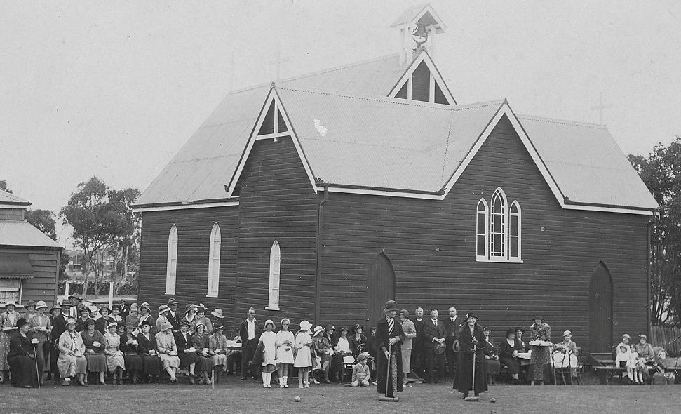 An early church in Pialba had a croquet green at the rear. An early church in Pialba had a croquet green at the rear.