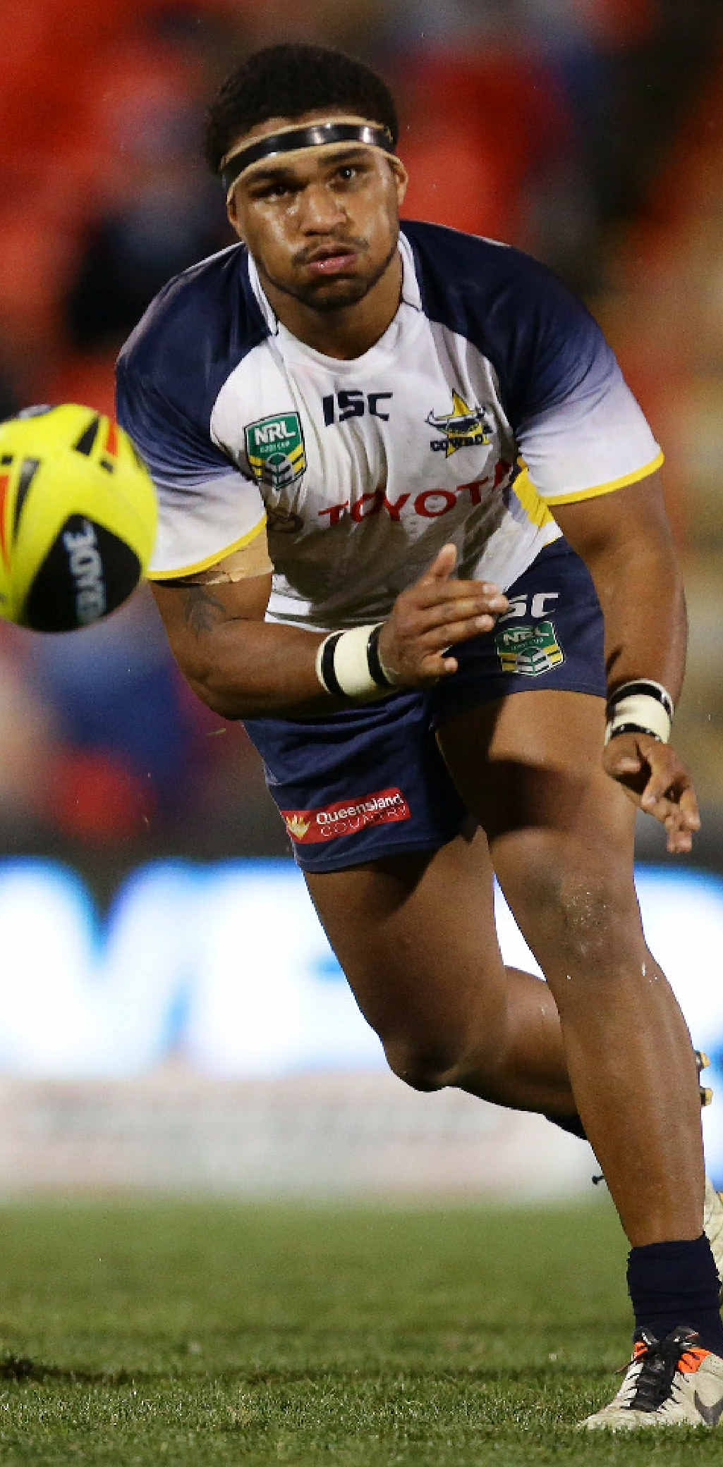 The Cowboys’ Jayden Hodges passes in the round-22 Holden Cup match against the Penrith Panthers in Sydney. The Cowboys’ Jayden Hodges passes in the round-22 Holden Cup match against the Penrith Panthers in Sydney.