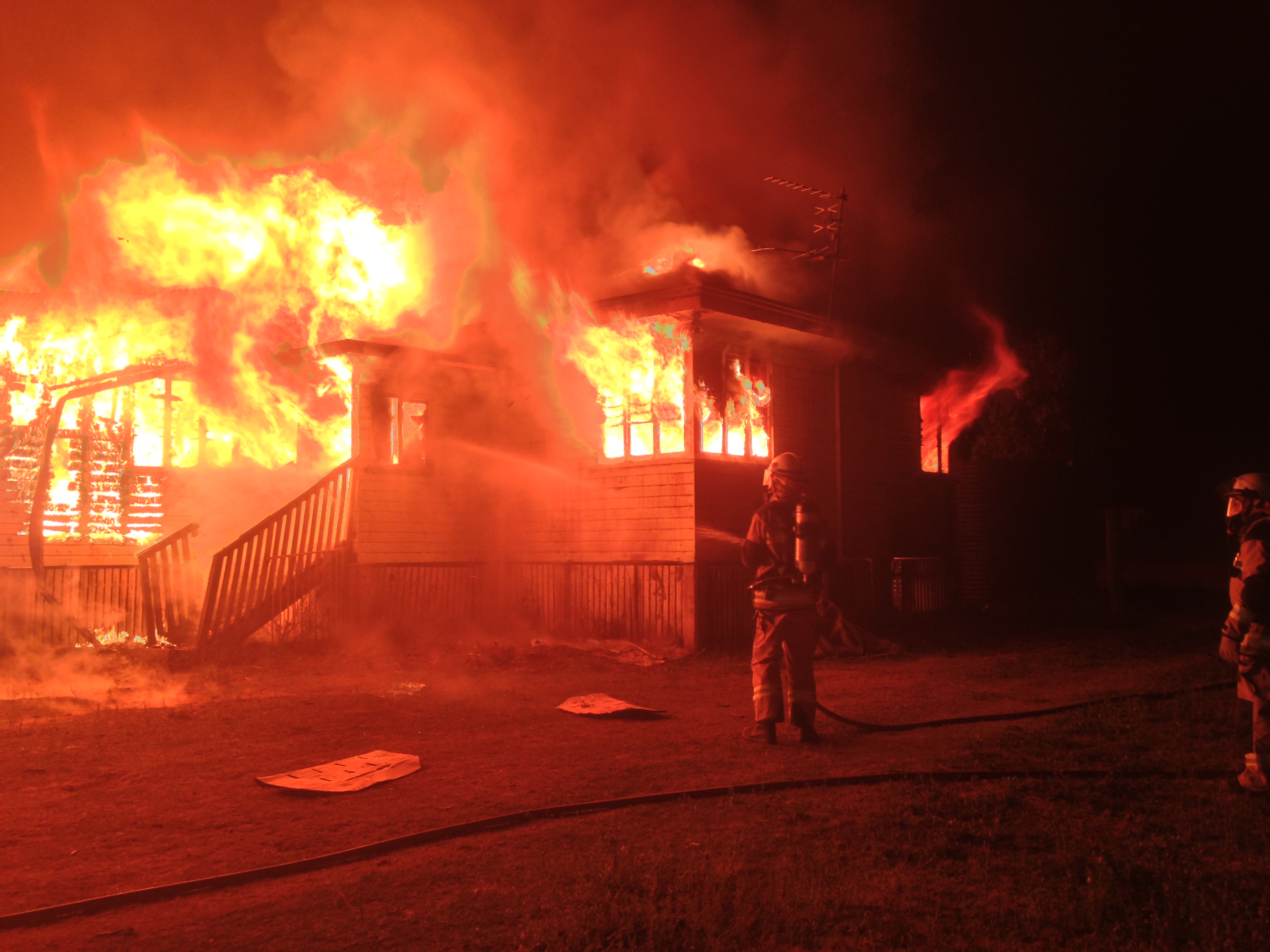 A house in Deuchar was destroyed by fire this morning. A house in Deuchar was destroyed by fire this morning.
