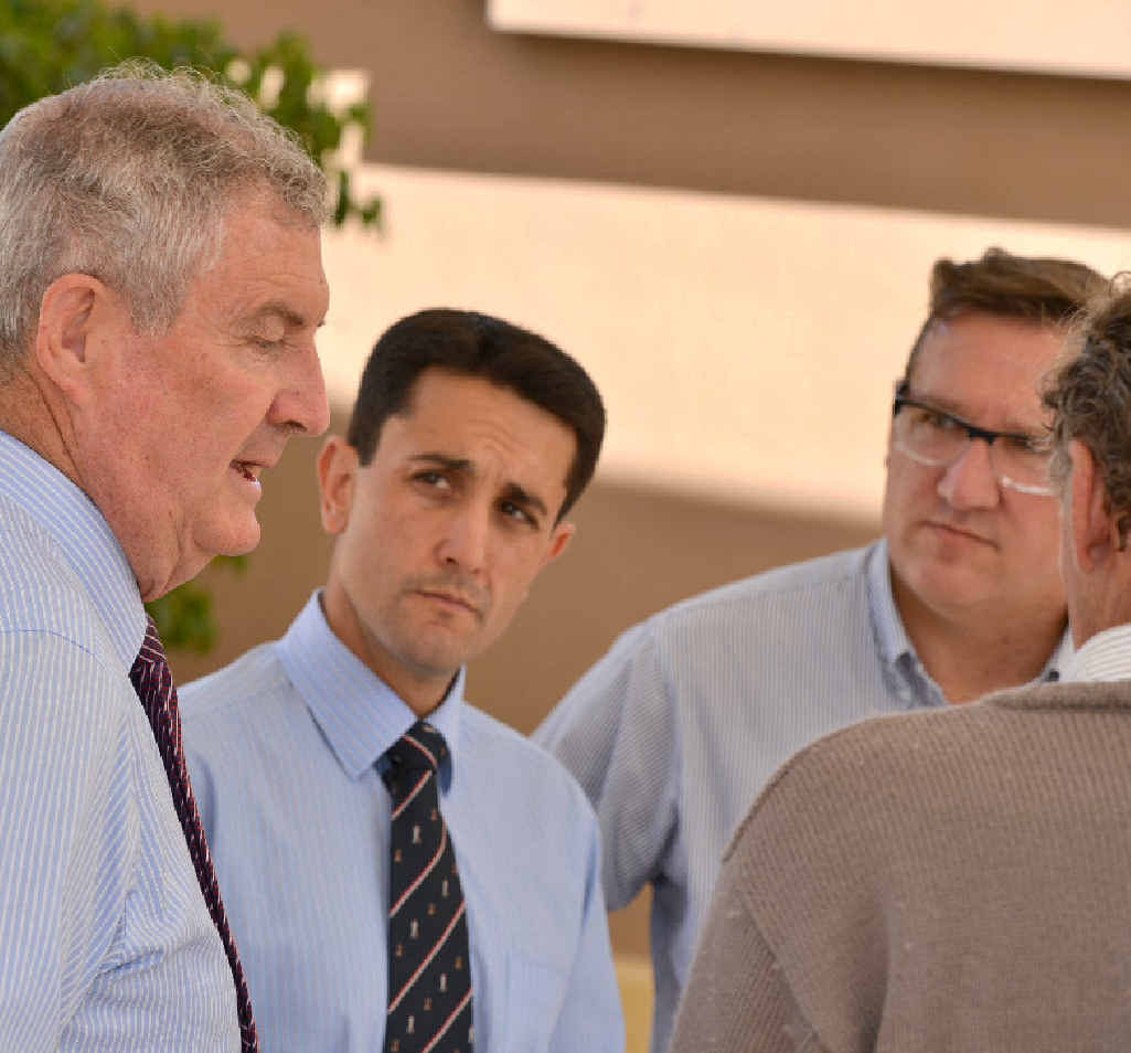 Ron Dyne, David Crisafulli and David Gibson in Gympie yesterday. Ron Dyne, David Crisafulli and David Gibson in Gympie yesterday.