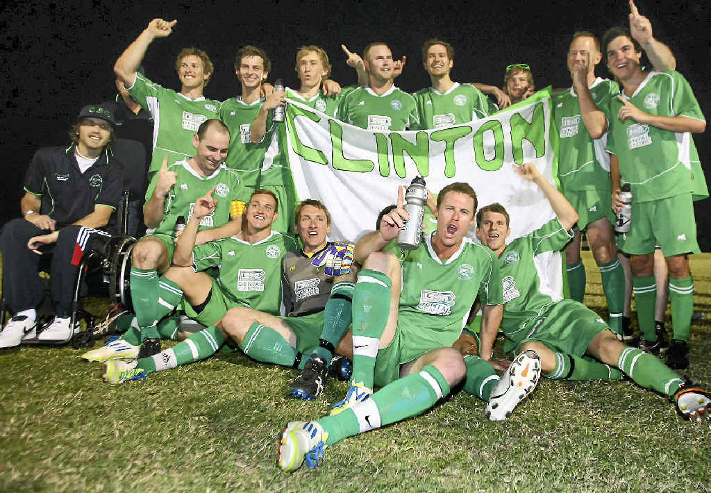 HAPPY CHAPPIES: Clinton soccer team celebrate their grand final win last year. HAPPY CHAPPIES: Clinton soccer team celebrate their grand final win last year.