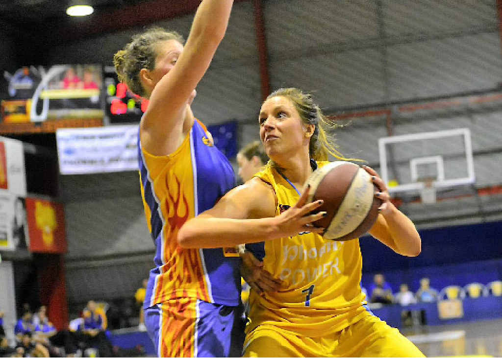 MUSCLING UP: Power’s Rachel Pryor attempts to get around an opponent. MUSCLING UP: Power’s Rachel Pryor attempts to get around an opponent.