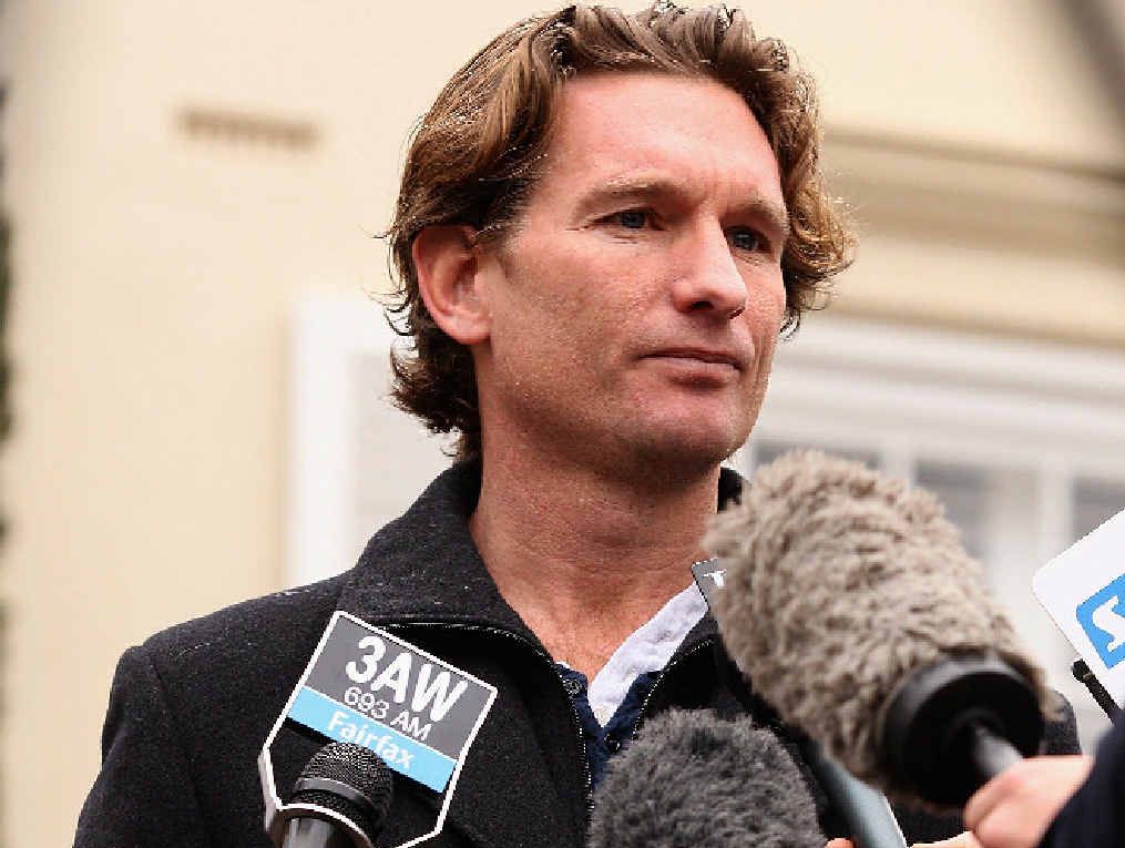 SUSPENDED: James Hird speaks to media yesterday. SUSPENDED: James Hird speaks to media yesterday.