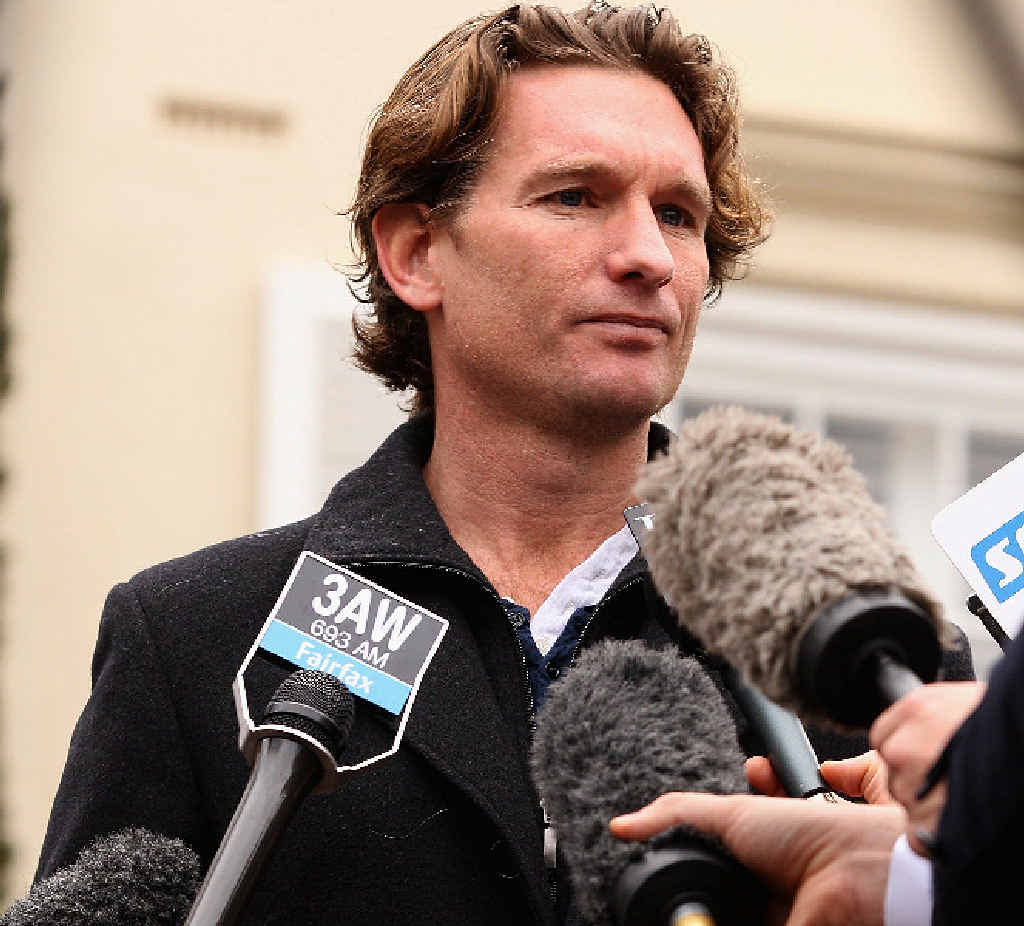SUSPENDED: James Hird speaks to media yesterday. SUSPENDED: James Hird speaks to media yesterday.