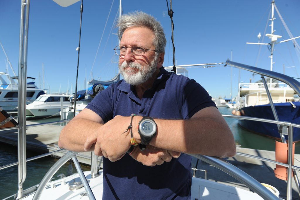 Ed Gibson (Hervey Bay Boat Club gen/mgr) heading off around the world in a yacht race. Photo: Alistair Brightman / Fraser Coast Chronicle Ed Gibson (Hervey Bay Boat Club gen/mgr) heading off around the world in a yacht race. Photo: Alistair Brightman / Fraser Coast Chronicle